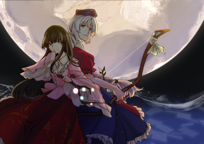 houraisan kaguya and yagokoro eirin (touhou) drawn by hichiko