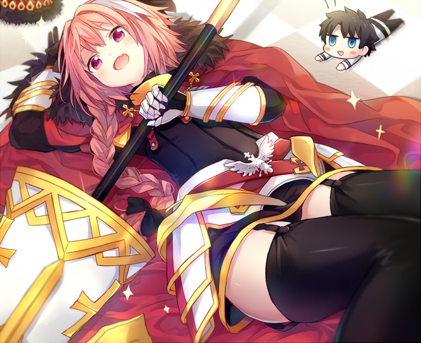 fujimaru ritsuka and astolfo (fate and 2 more) drawn by yimu