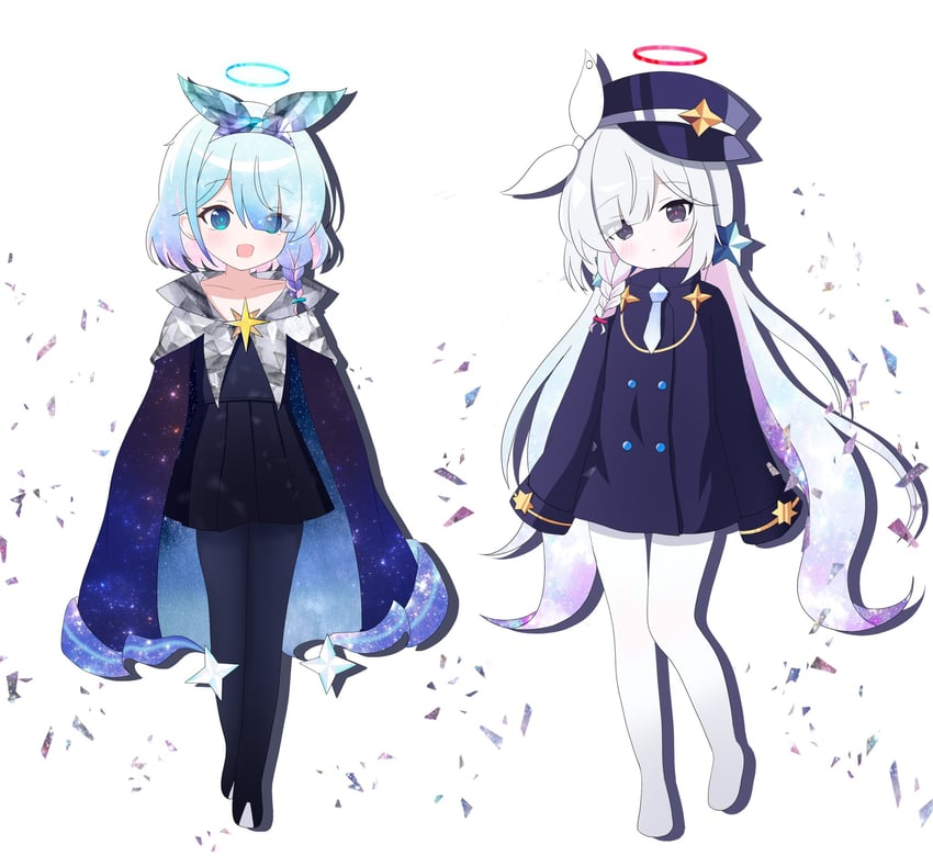 arona, plana, milky way cookie, and stardust cookie (blue archive and 2 more) drawn by iisa111111