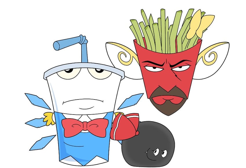 cirno, rumia, daiyousei, master shake, meatwad, and 1 more (touhou and 1 more) drawn by kappce