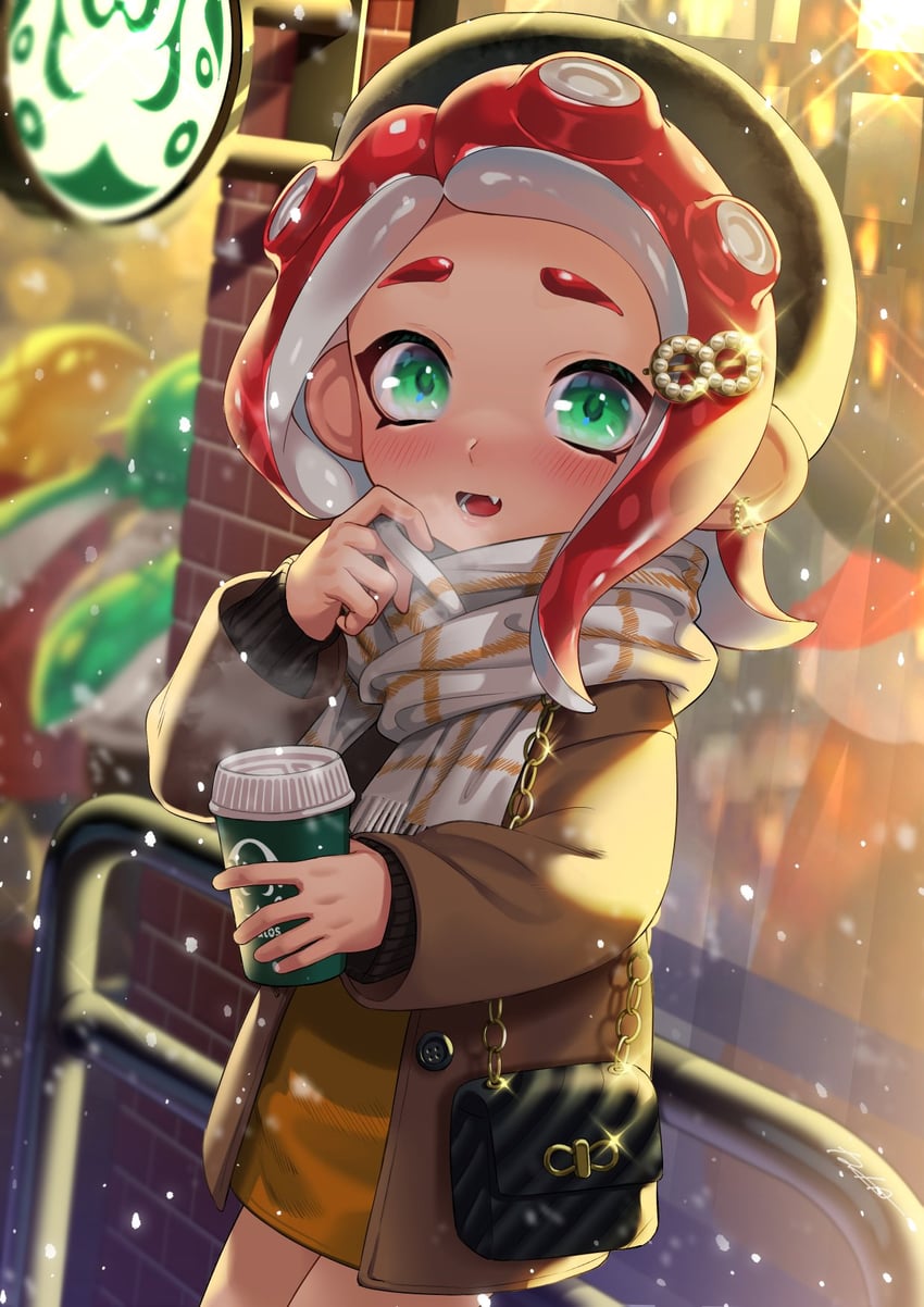 octoling player character and octoling girl (splatoon) drawn by iria_(yumeirokingyo)