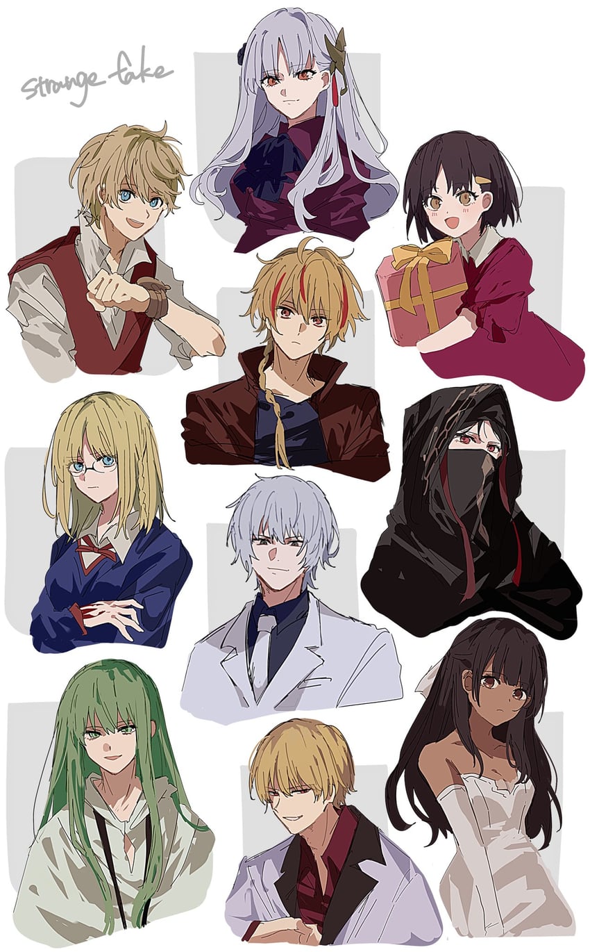 gilgamesh, enkidu, richard i, flat escardos, sajou ayaka, and 5 more (fate and 1 more) drawn by k_7s