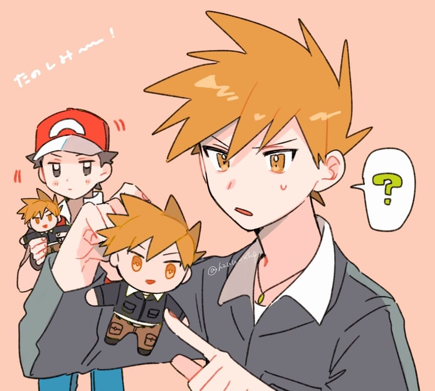 red and blue oak (pokemon and 2 more) drawn by momotose_(hzuu_xh4)