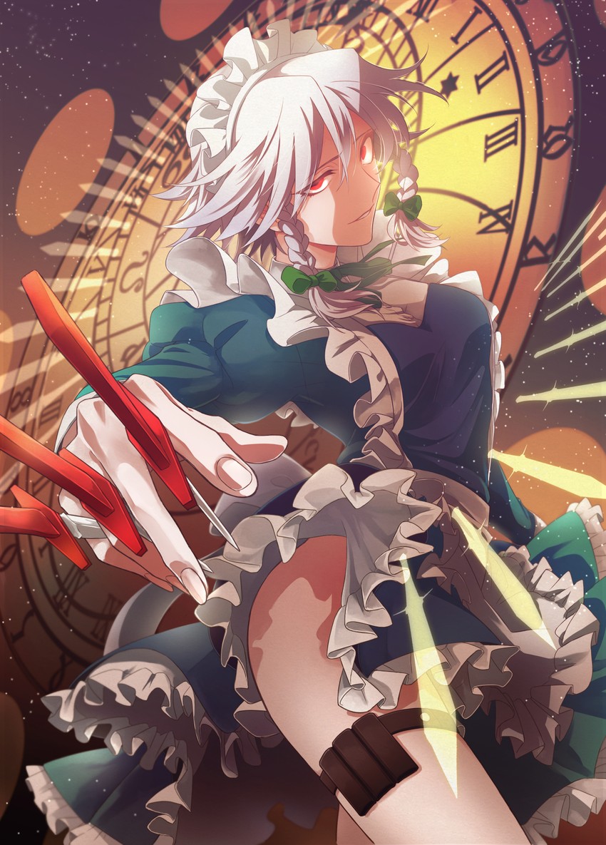 izayoi sakuya (touhou) drawn by karasaki