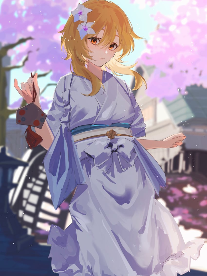 lumine (genshin impact and 1 more) drawn by nakatsuka123