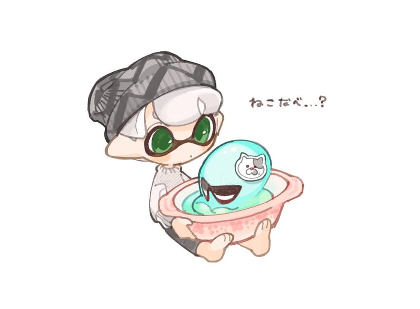inkling player character and inkling boy (splatoon) drawn by spl8ya