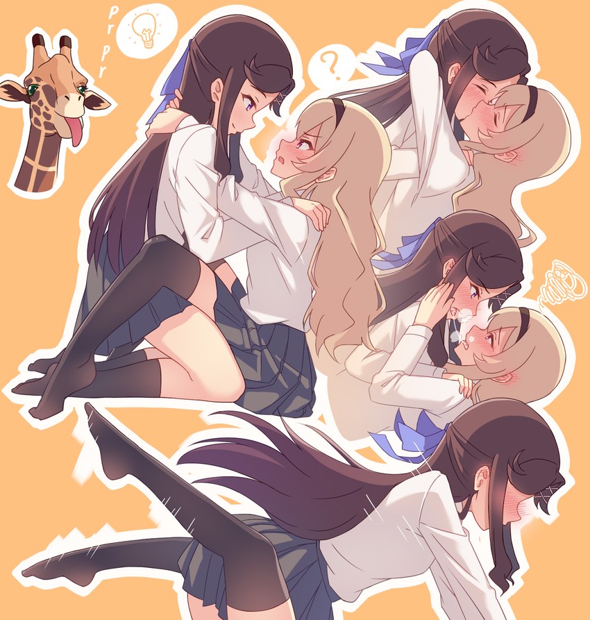 saijou claudine, tendou maya, and giraffe (shoujo kageki revue starlight) drawn by natsu97