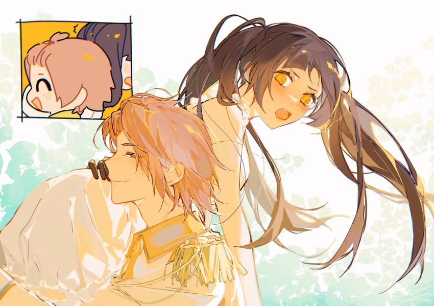 takamizawa arisa and shibasaki ken (honeyworks) drawn by humi_humi