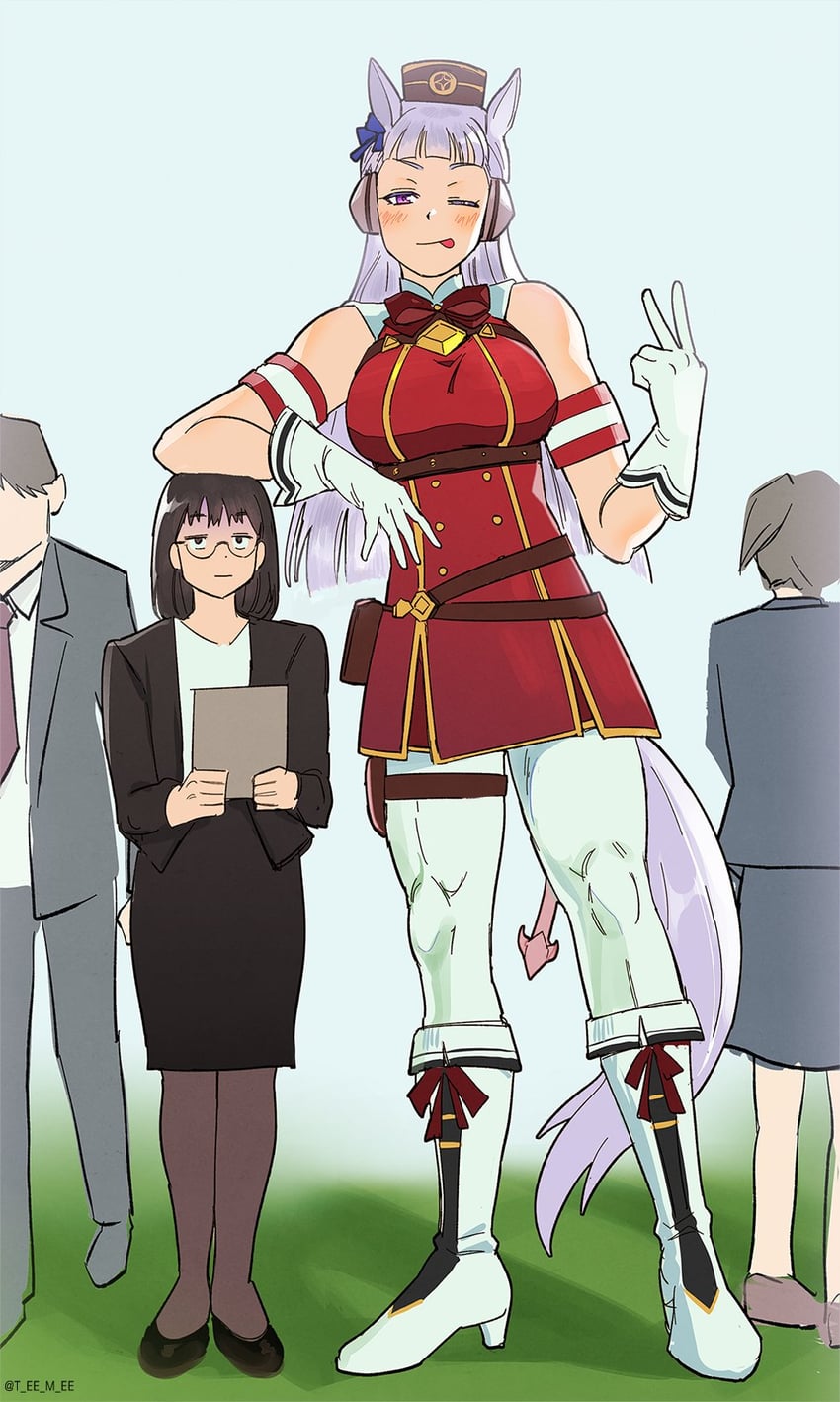 trainer, gold ship, and female trainer (umamusume) drawn by teemee