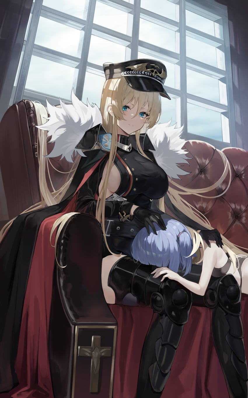 bismarck, bismarck zwei, and u-556 (azur lane) drawn by maanu