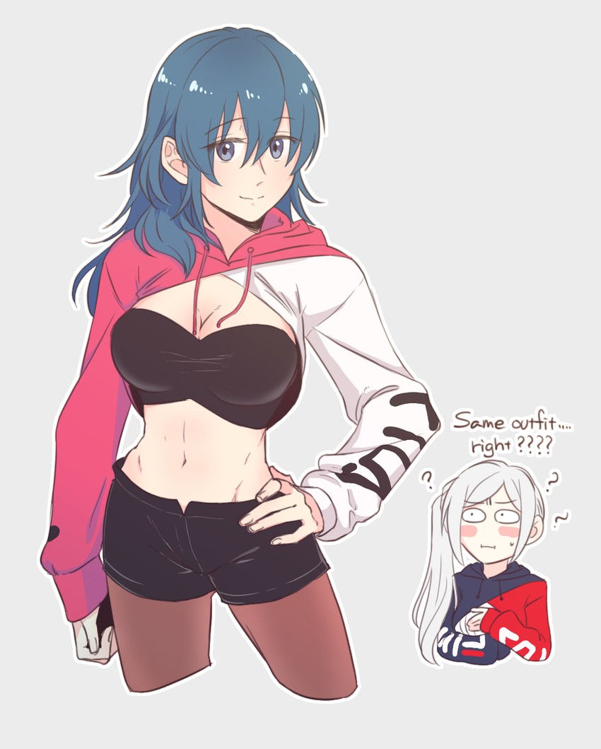 female byleth and edelgard von hresvelg (fire emblem and 1 more) drawn by riromomo