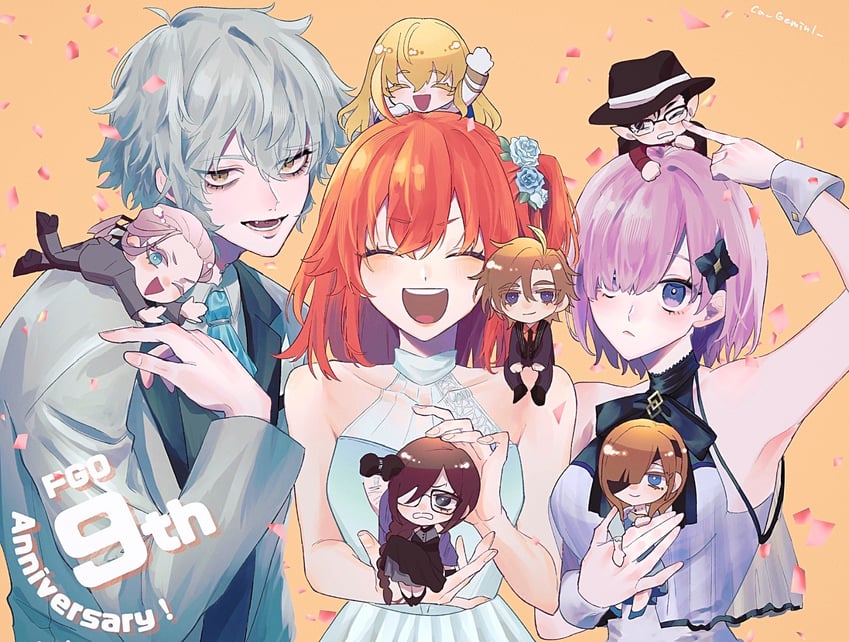 mash kyrielight, fujimaru ritsuka, yu mei-ren, kadoc zemlupus, kirschtaria wodime, and 5 more (fate and 1 more) drawn by ca_(ca_gemini)