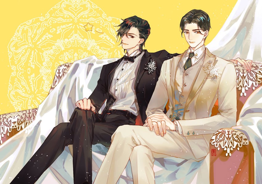 wei wuxian and lan wangji (modao zushi) drawn by tai3_3