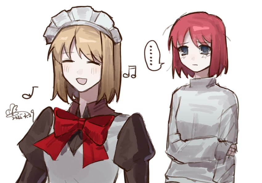 arcueid brunestud and hisui (tsukihime and 1 more) drawn by tok8505_(erica)