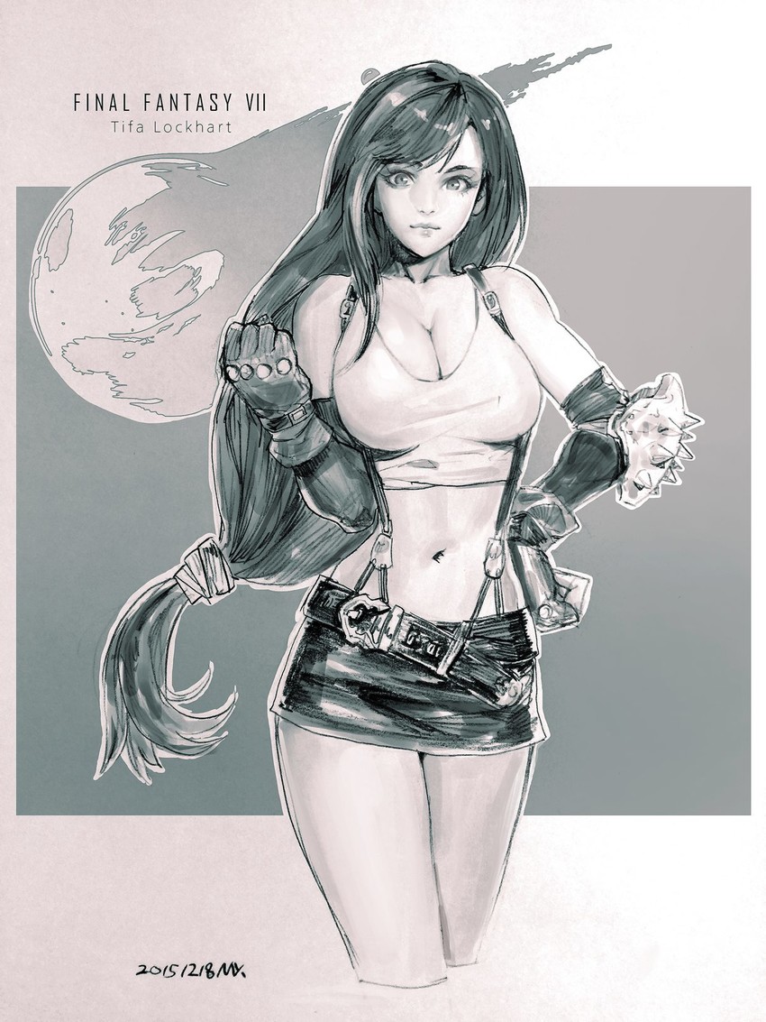 tifa lockhart (final fantasy and 1 more) drawn by nax