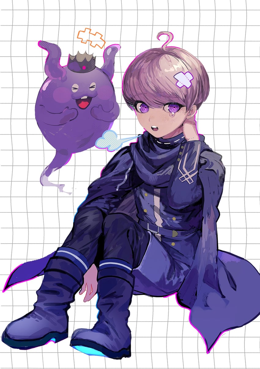yuma kokohead and shinigami (master detective archives: rain code) drawn by suzumetarou