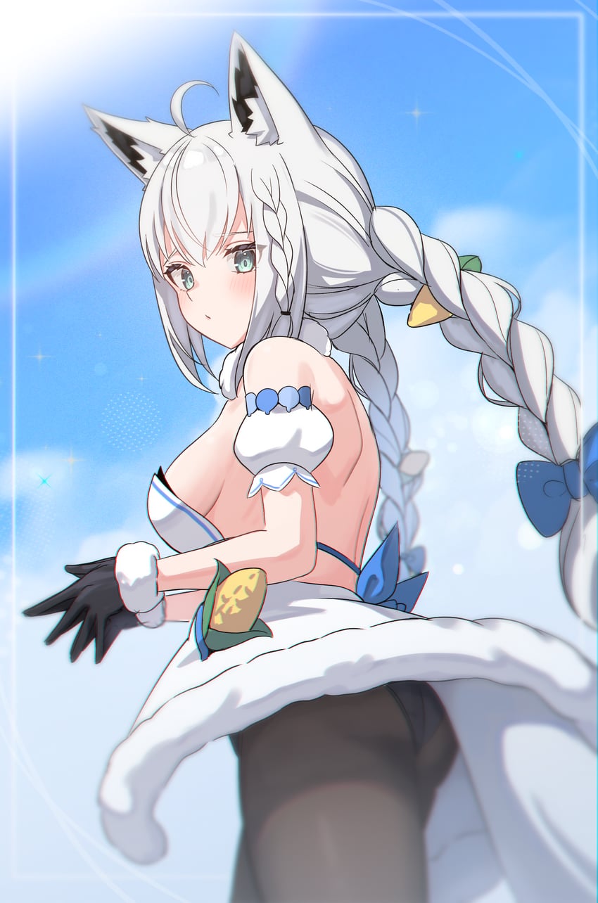 shirakami fubuki and usada pekora (hololive) drawn by kumarang