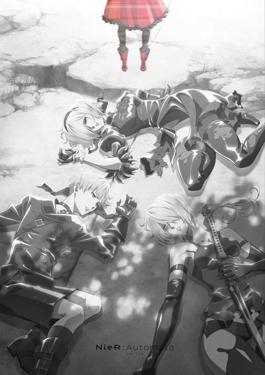 2b, 9s, a2, and red girl (nier and 1 more)