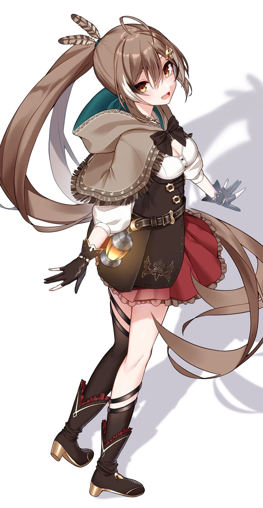 nanashi mumei (hololive and 1 more) drawn by honeyhoppin