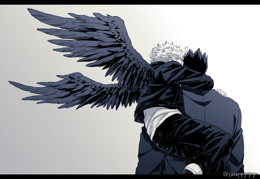 endeavor and hawks (boku no hero academia) drawn by popo_take