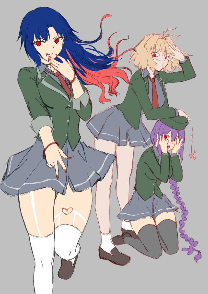 arcueid brunestud, ciel, sion eltnam, sion eltnam atlasia, red arcueid, and 1 more (tsukihime and 1 more) drawn by axia-chan