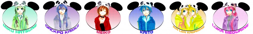 hatsune miku, kagamine rin, kagamine len, megurine luka, kaito, and 2 more (vocaloid) drawn by honoka_(pandatype)