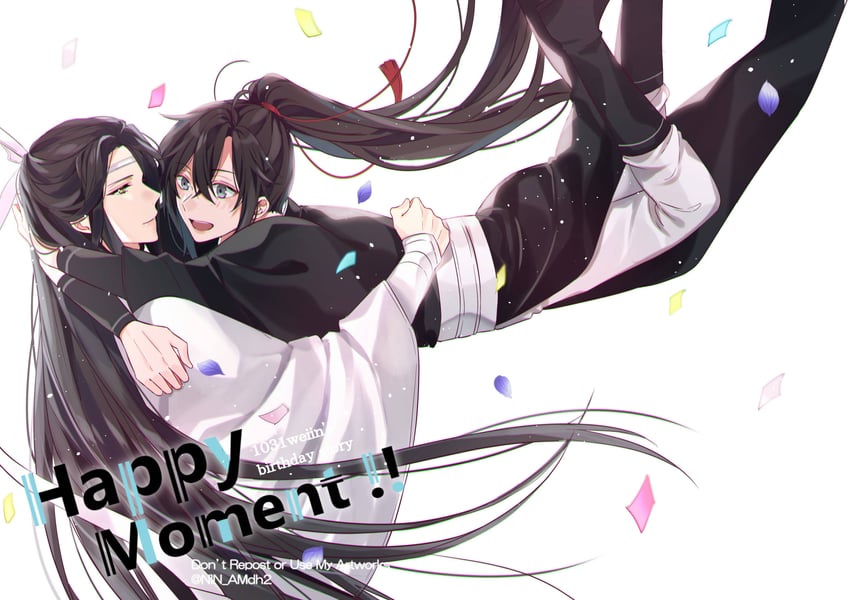 wei wuxian and lan wangji (modao zushi) drawn by hyottokoane