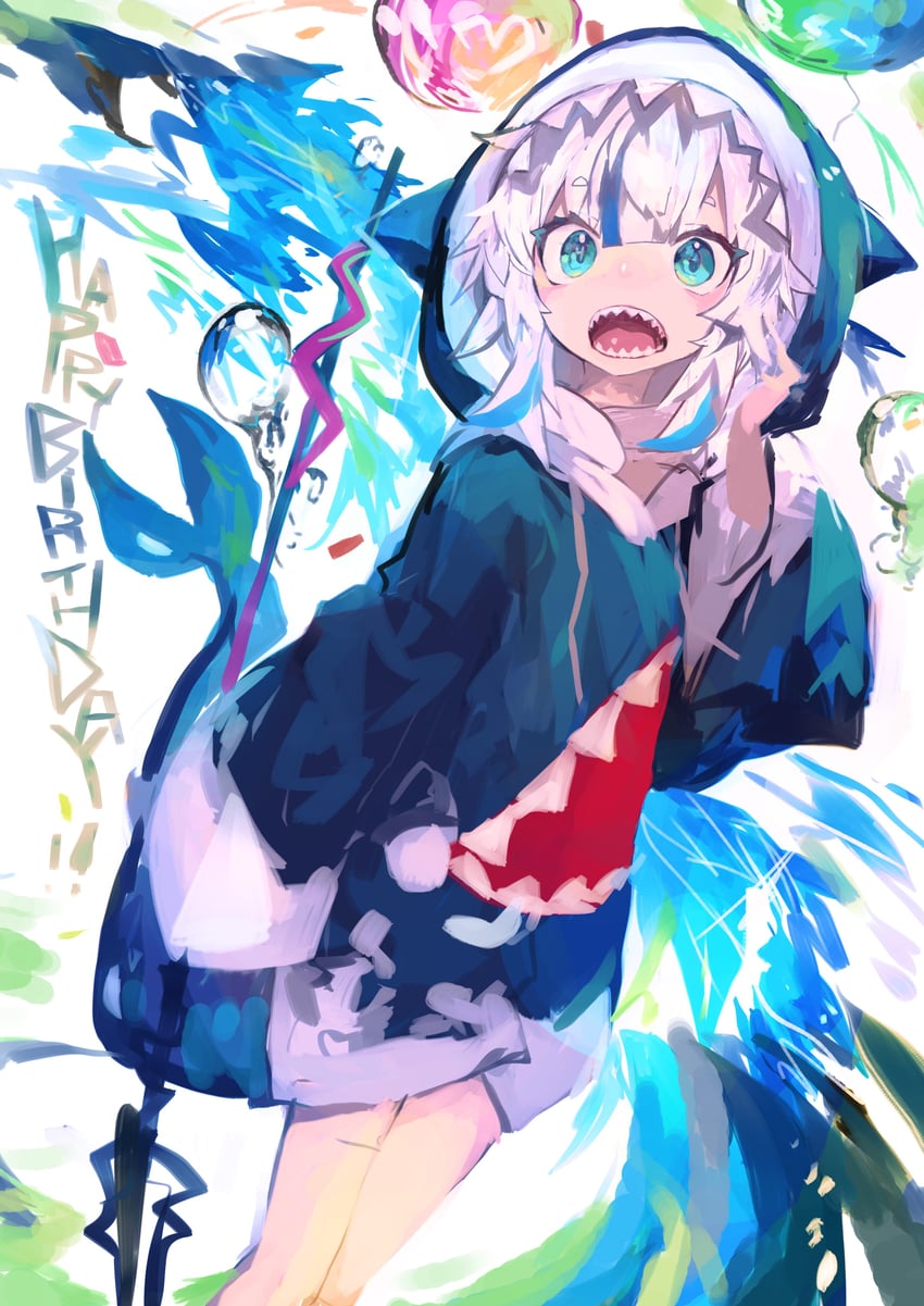 gawr gura (hololive and 1 more) drawn by kaamin_(mariarose753)