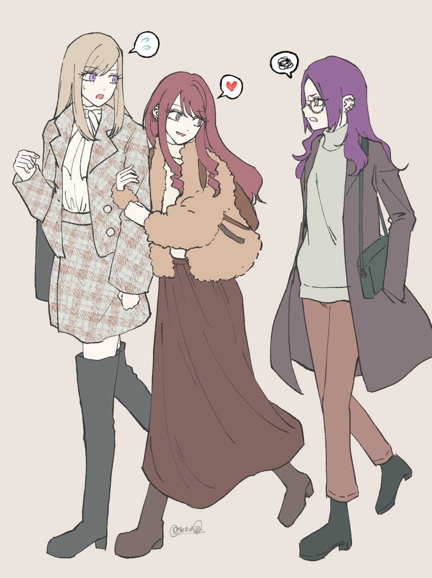 shinonome kiri, mikuriya murasaki, and karasuma rei (original) drawn by sakashima_0822