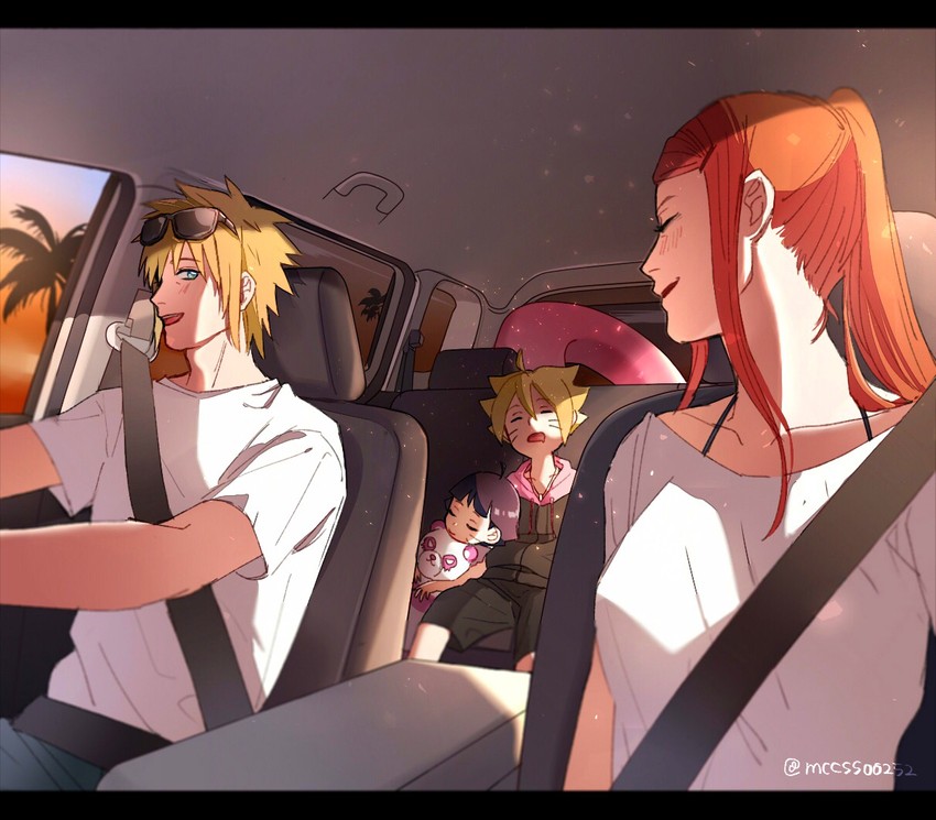 uzumaki boruto, uzumaki himawari, uzumaki kushina, and namikaze minato (naruto and 1 more) drawn by nonko_(mccss00252)