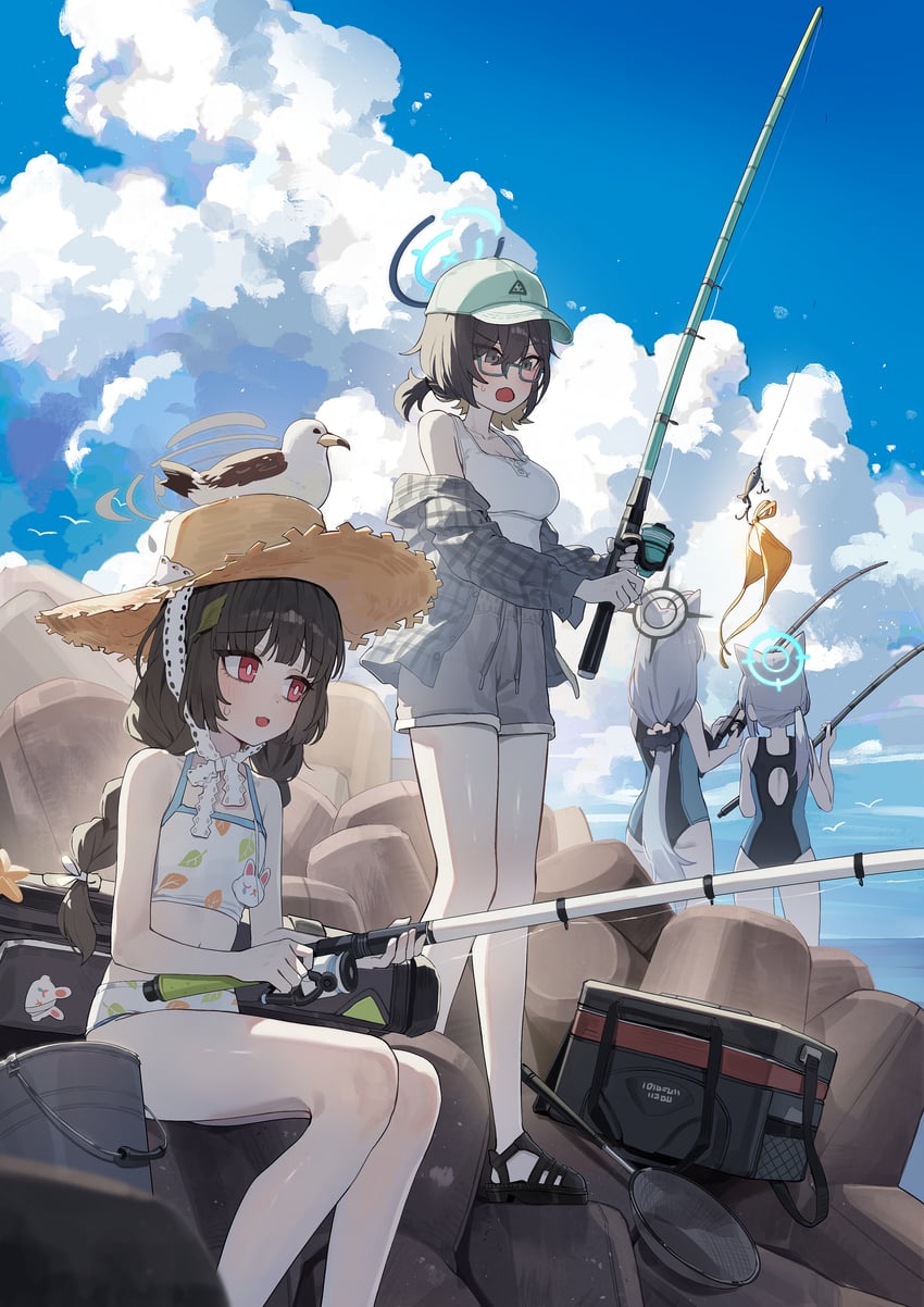 shiroko, miyu, and shiroko terror (blue archive) drawn by kokukyukeo