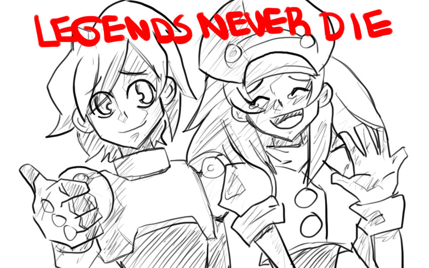 roll caskett and mega man volnutt (mega man and 1 more) drawn by drawfag