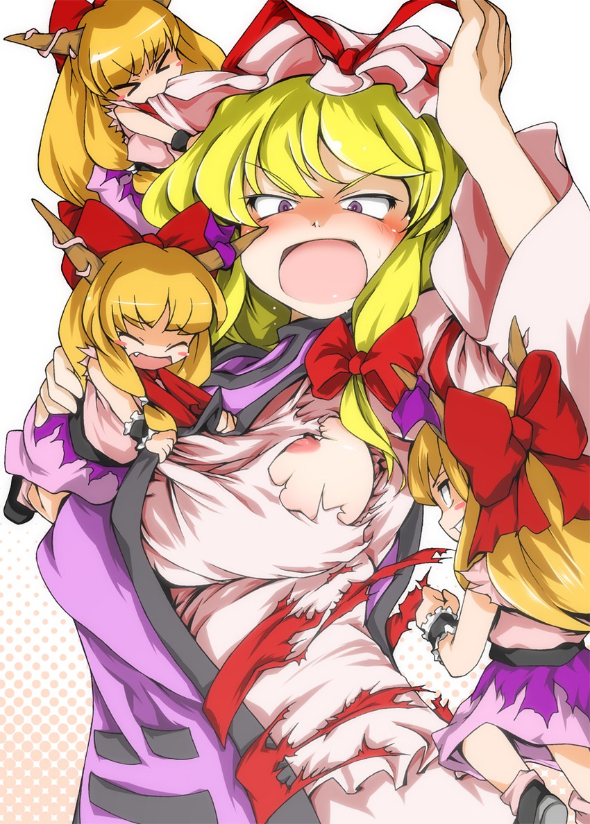 yakumo yukari and ibuki suika (touhou) drawn by suzu_(suzuko)