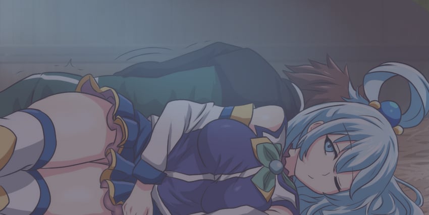 aqua and satou kazuma (kono subarashii sekai ni shukufuku wo!) drawn by hippo_power