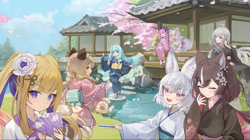 tenma maemi, amanogawa shiina, jelly hoshiumi, komachi panko, chisaka airi, and 3 more (phase connect)