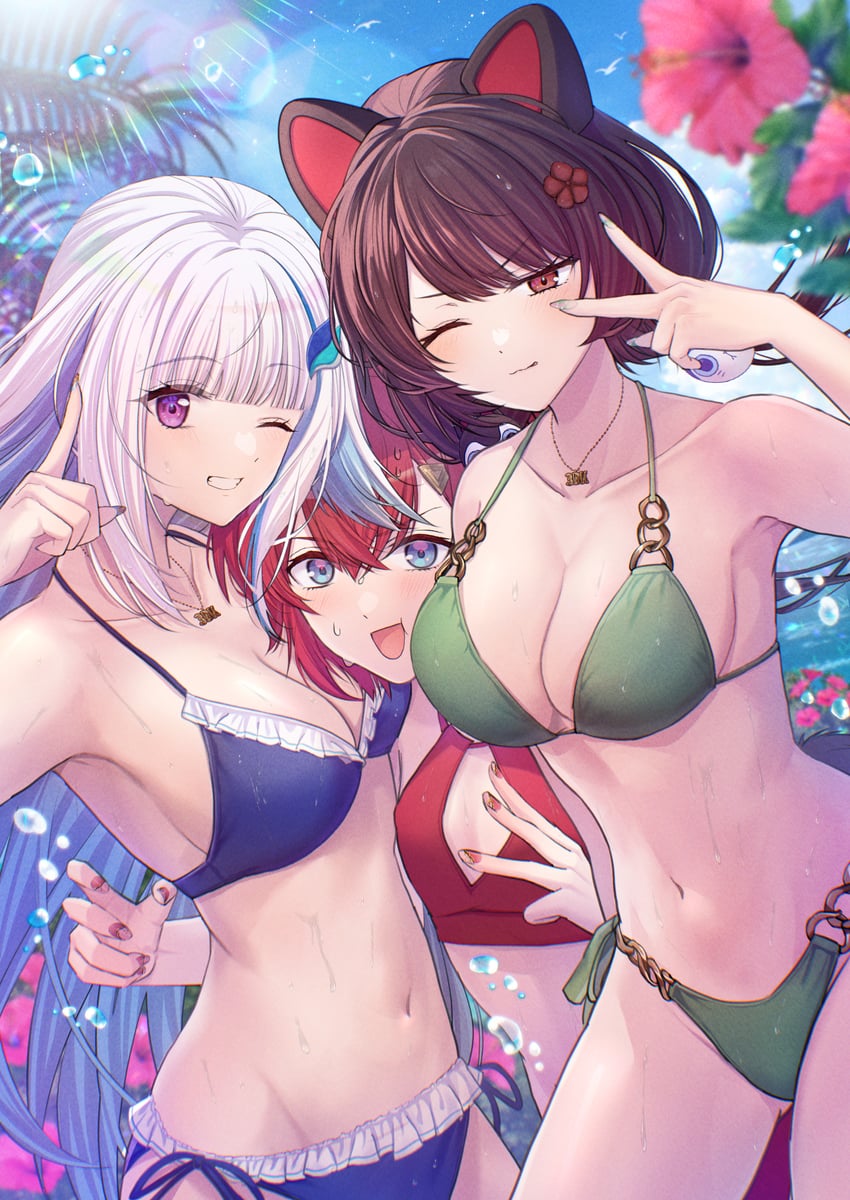 lize helesta, ange katrina, and inui toko (nijisanji) drawn by kashiwagi_touko