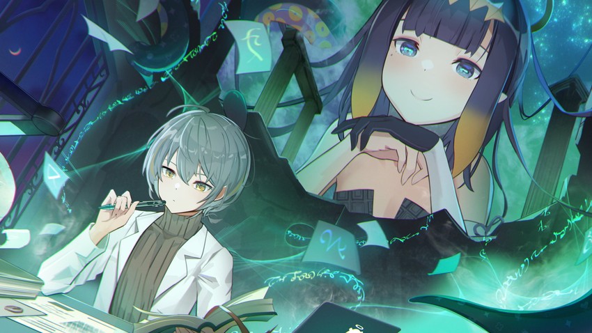 ninomae ina'nis and yuul b alwright (hololive and 3 more) drawn by dolphenry