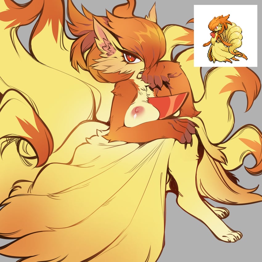 gardevoir and ninetales (pokemon and 1 more) drawn by glacier_clear