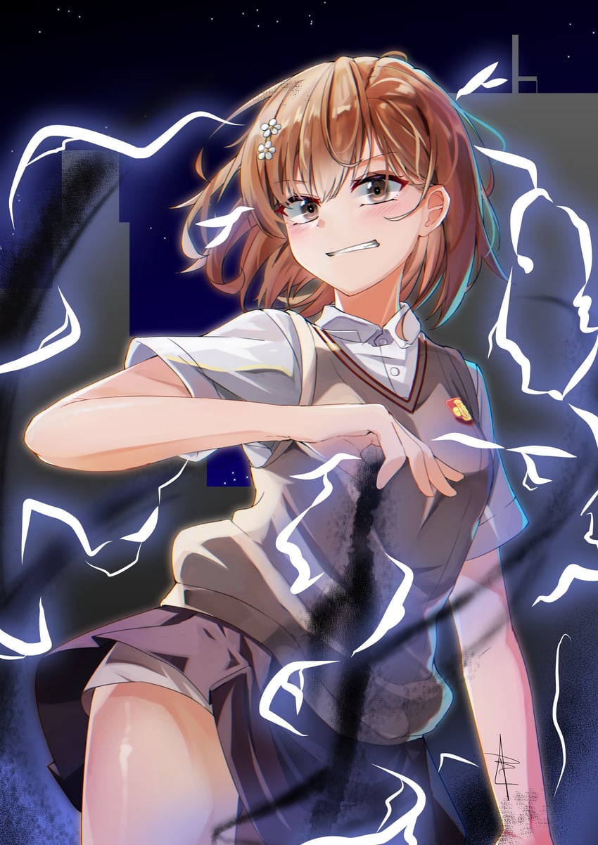 misaka mikoto (toaru majutsu no index and 1 more) drawn by lichael
