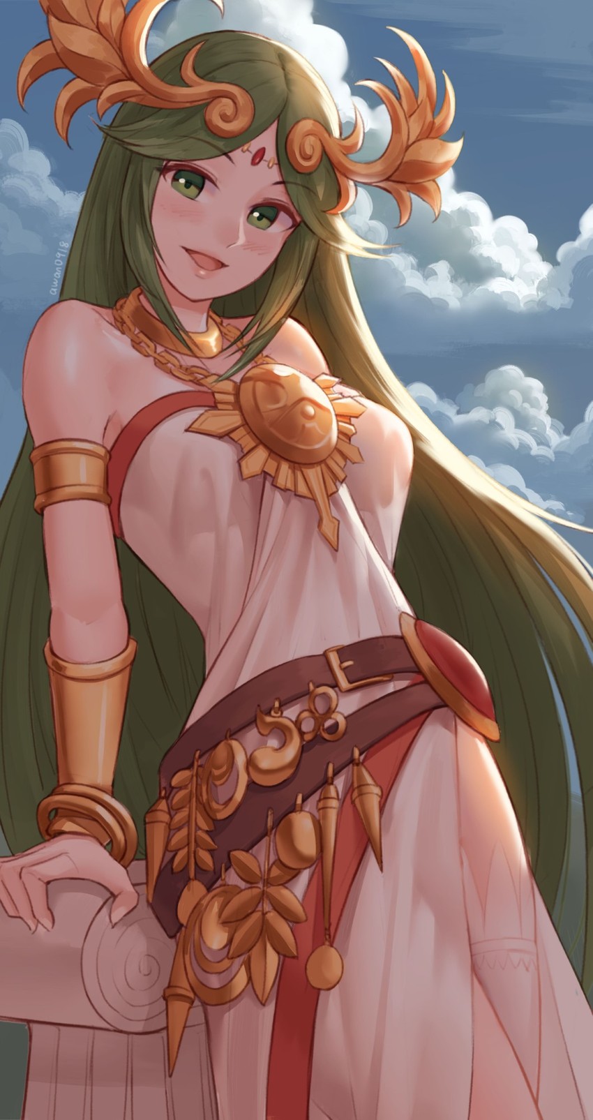 palutena (kid icarus and 1 more) drawn by awan0918