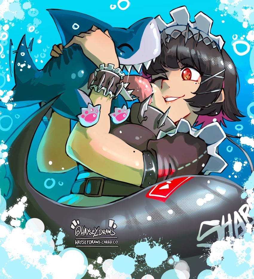 ellen joe and jeff the land shark (zenless zone zero and 2 more) drawn by haysey