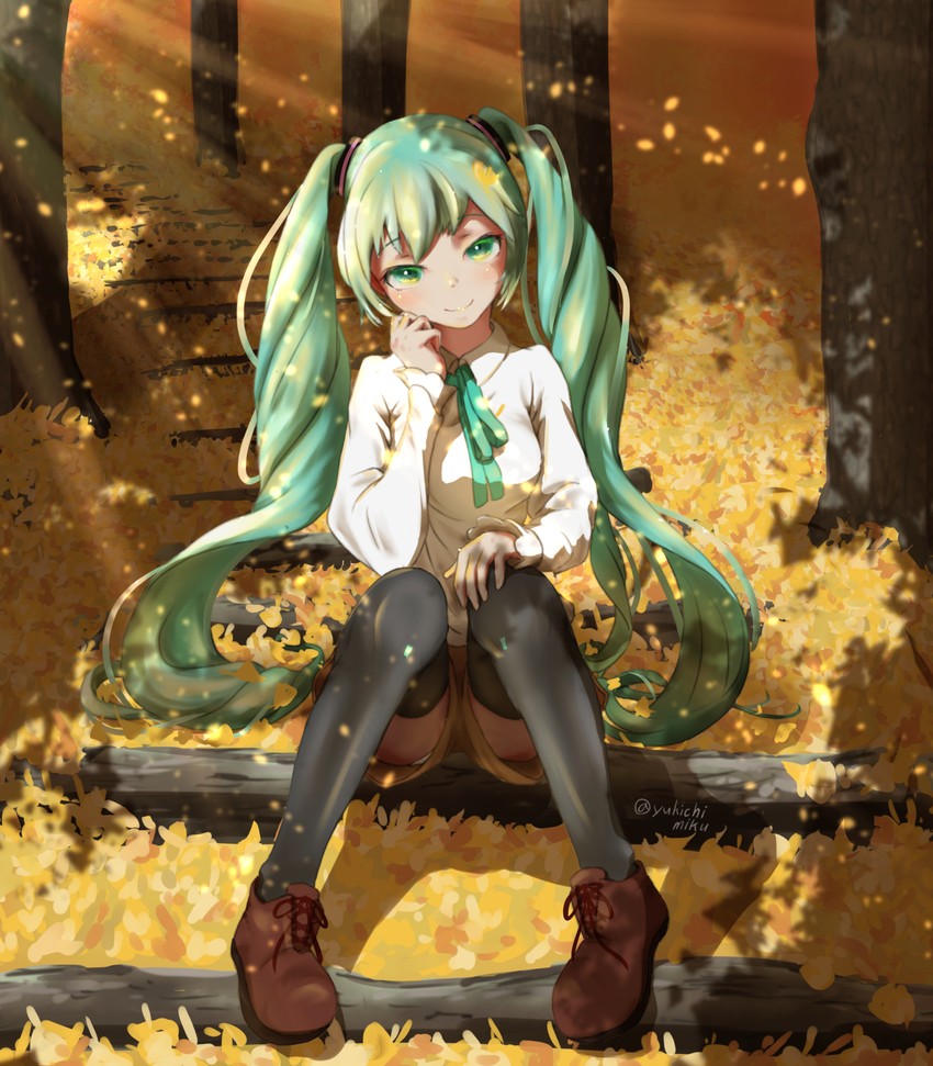 hatsune miku (vocaloid and 1 more) drawn by yukichi_(yu-ame)
