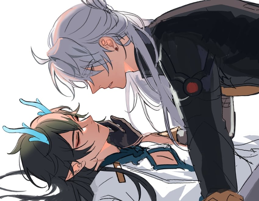 dan heng, blade, and yingxing (honkai and 1 more) drawn by yuu_(yurasutori)