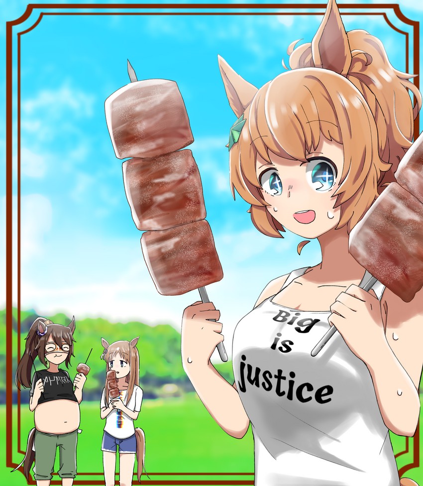 grass wonder, taiki shuttle, and el condor pasa (umamusume) drawn by ugoru_(ugr-3927)