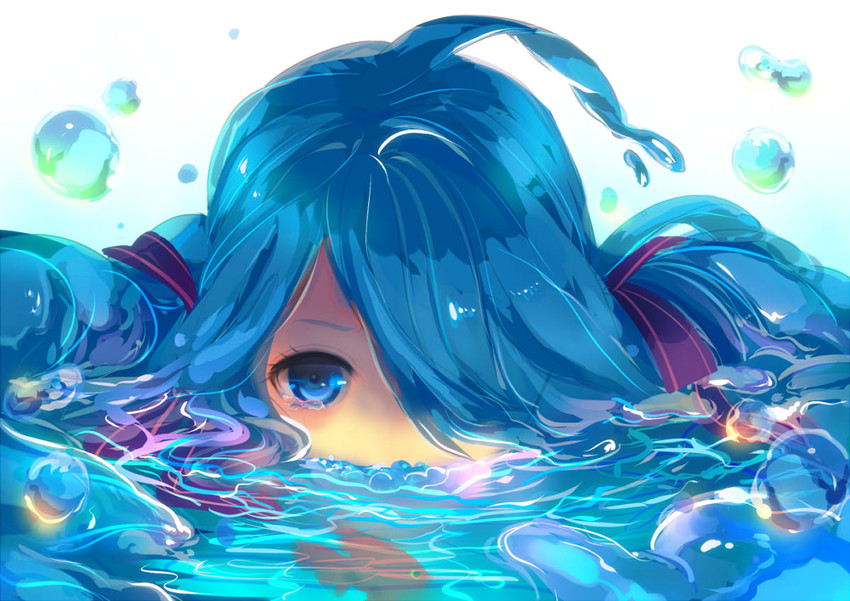 hatsune miku and bottle miku (vocaloid) drawn by aoi_(kirabosi105)