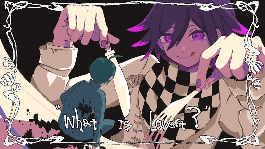 oma kokichi and saihara shuichi (danganronpa and 2 more) drawn by shiosai_310