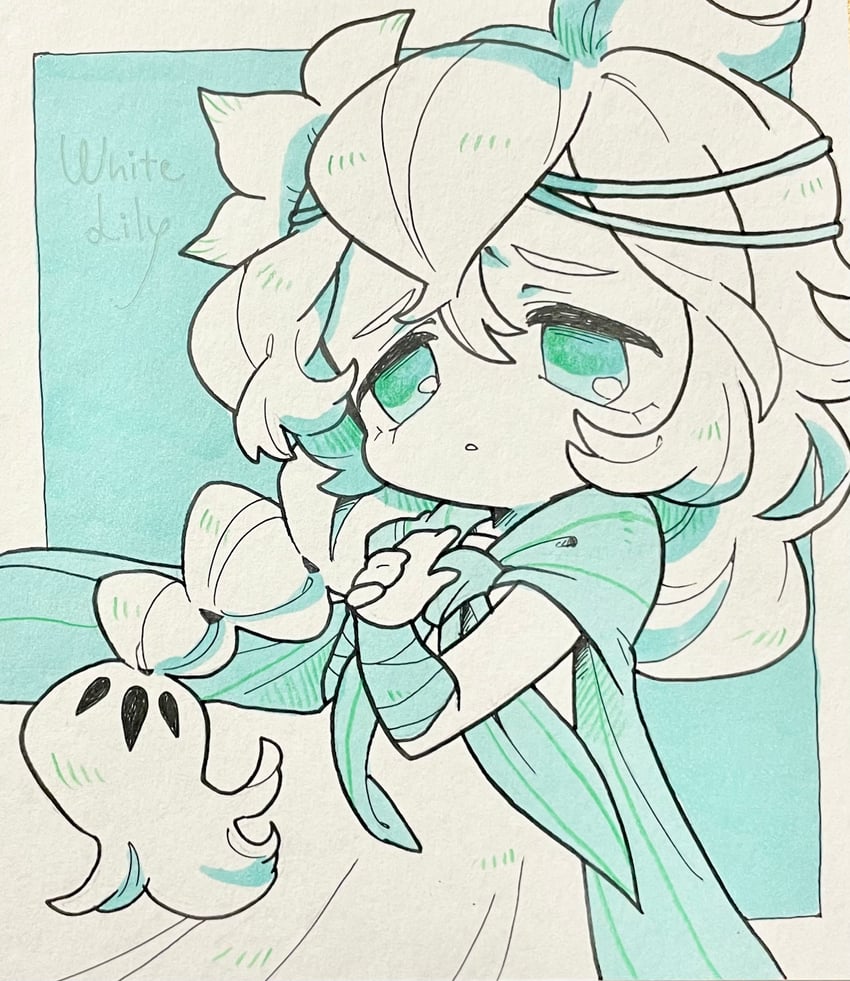 white lily cookie (cookie run and 1 more) drawn by shiro_(tiotolv)