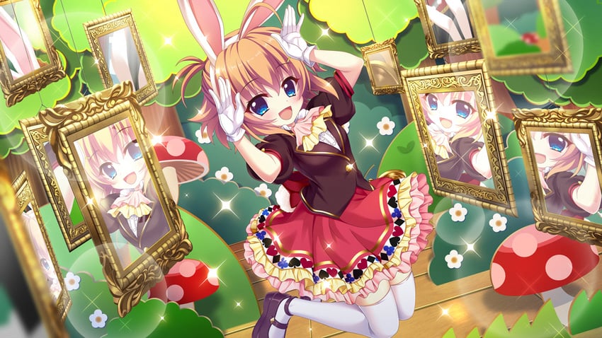 white rabbit and shikimiya mana (alice's adventures in wonderland and 1 more) drawn by izumi_tsubasu