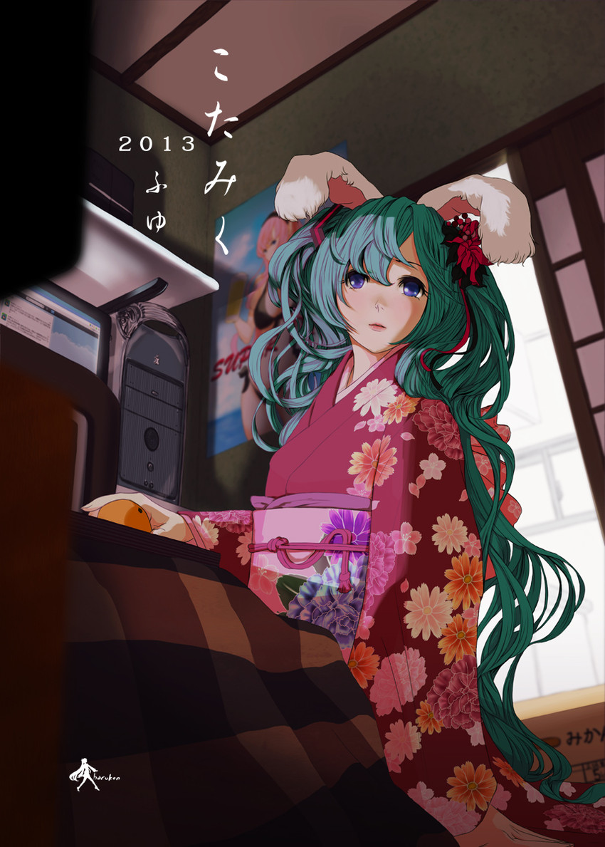 hatsune miku and megurine luka (vocaloid) drawn by kuroku