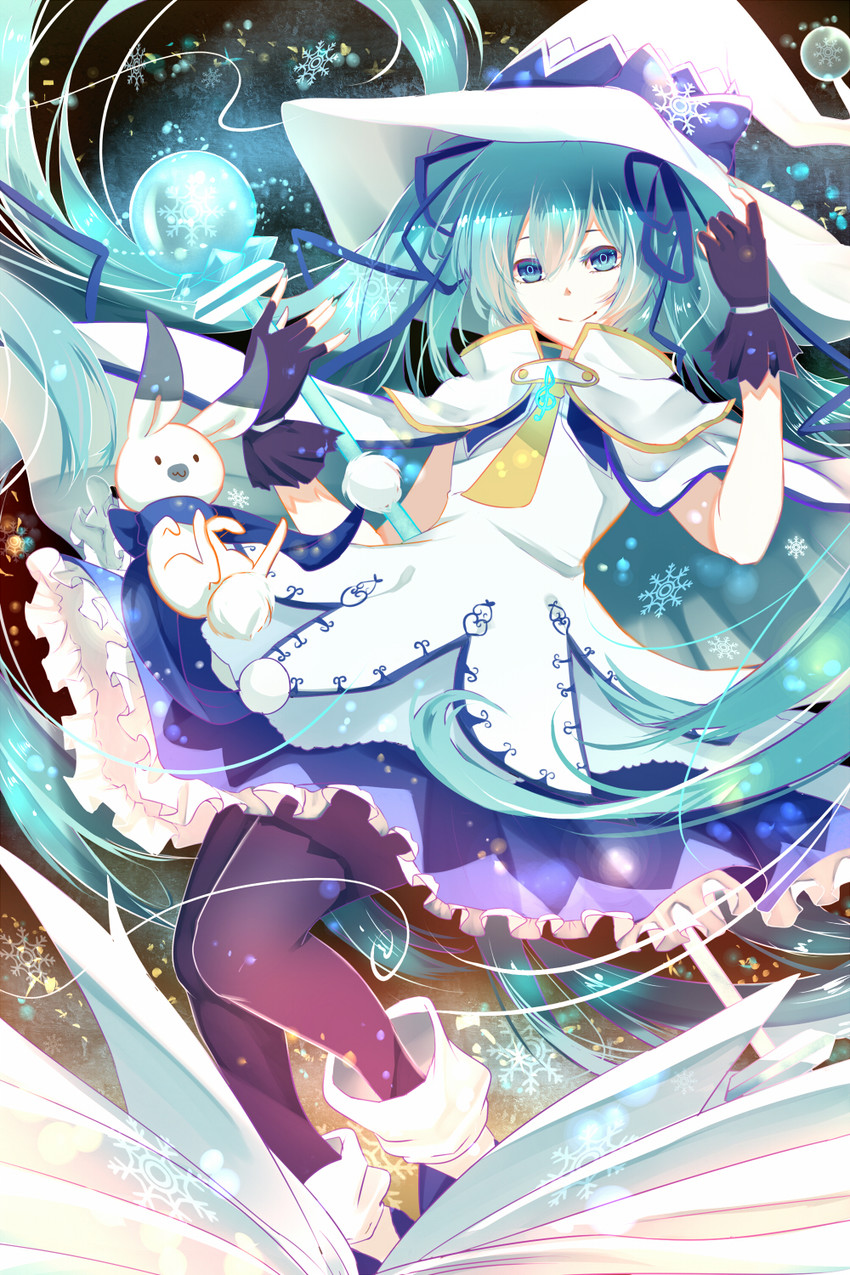 hatsune miku, yuki miku, and rabbit yukine (vocaloid and 1 more) drawn by phino